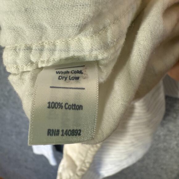 Marine Layer Shirt Mens Large White Striped Soft Knit Button Up Casual - Picture 7 of 8